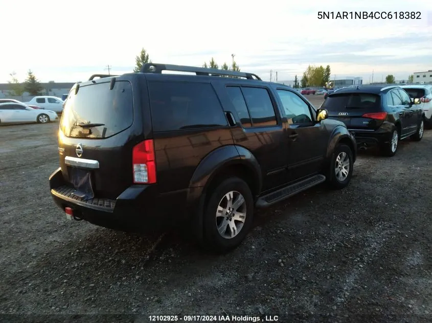 2012 Nissan Pathfinder VIN: 5N1AR1NB4CC618382 Lot: 12102925