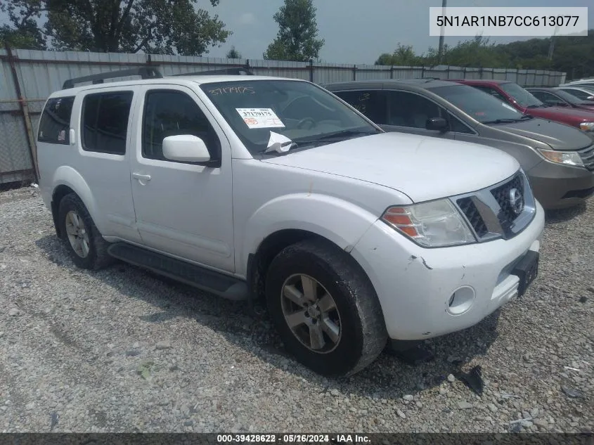 2012 Nissan Pathfinder Sv VIN: 5N1AR1NB7CC613077 Lot: 39428622