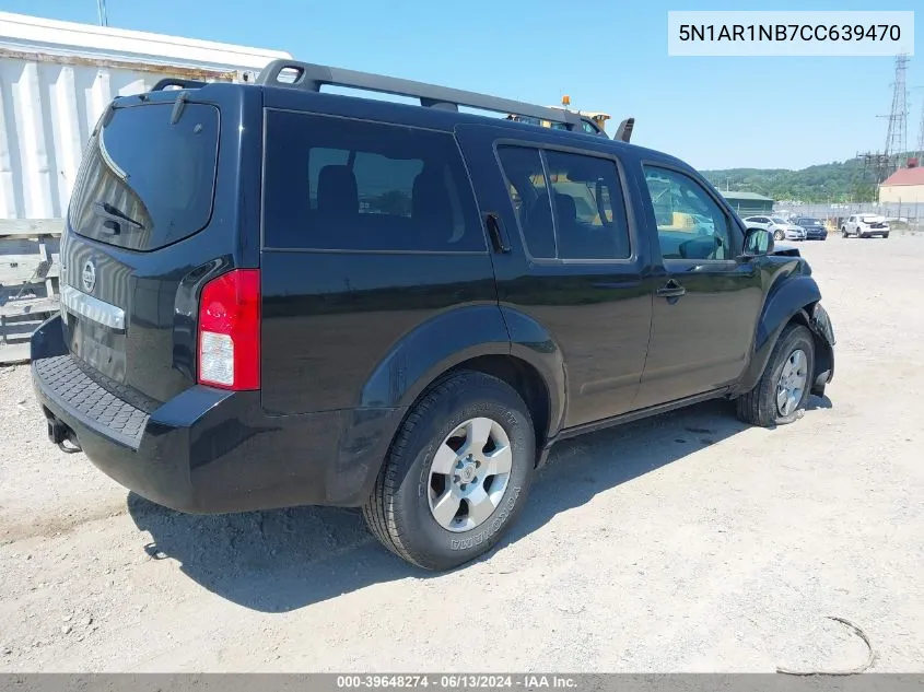 2012 Nissan Pathfinder S VIN: 5N1AR1NB7CC639470 Lot: 39648274