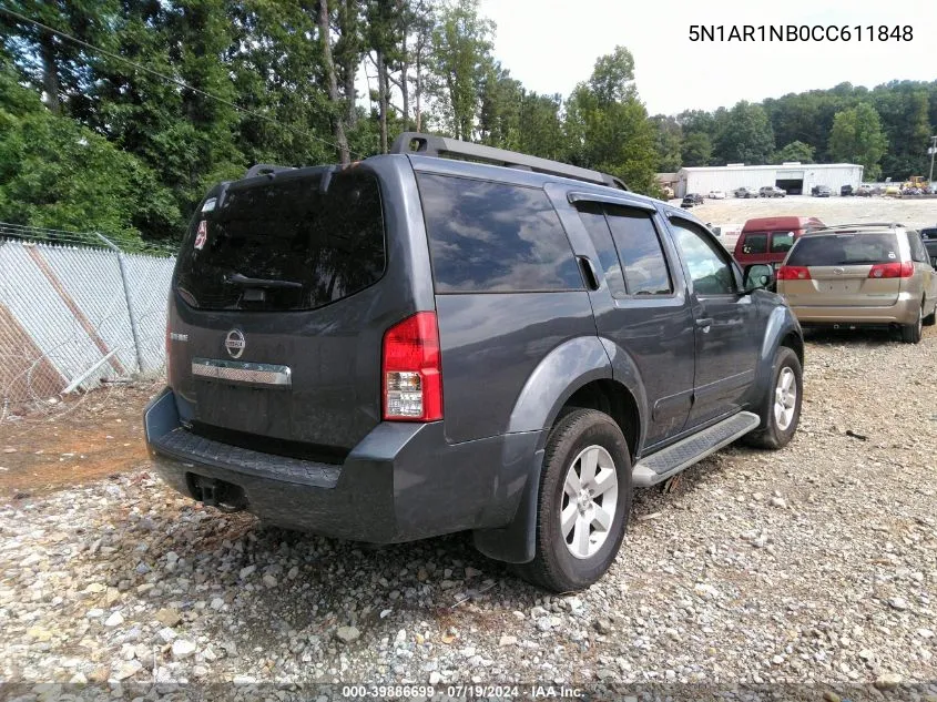 5N1AR1NB0CC611848 2012 Nissan Pathfinder Sv