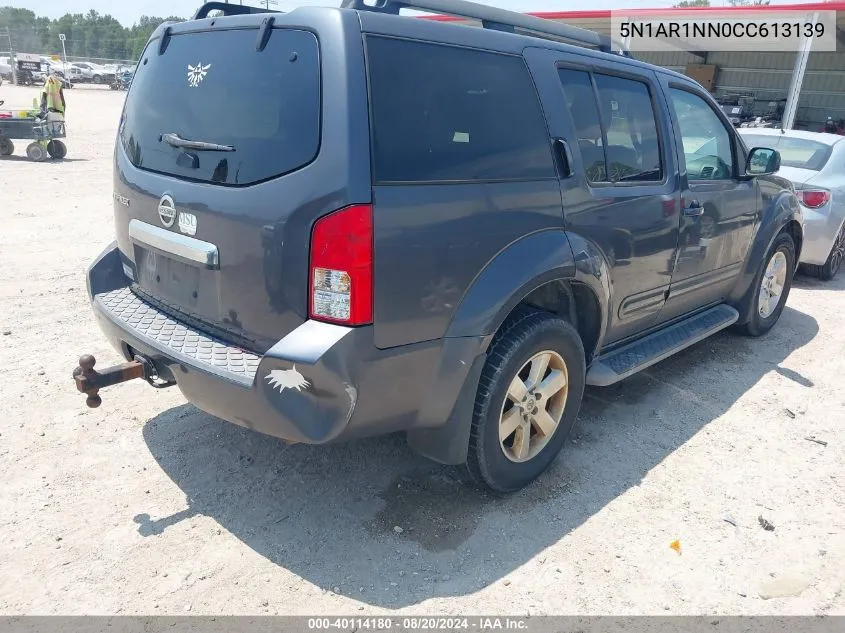 2012 Nissan Pathfinder Sv VIN: 5N1AR1NN0CC613139 Lot: 40114180