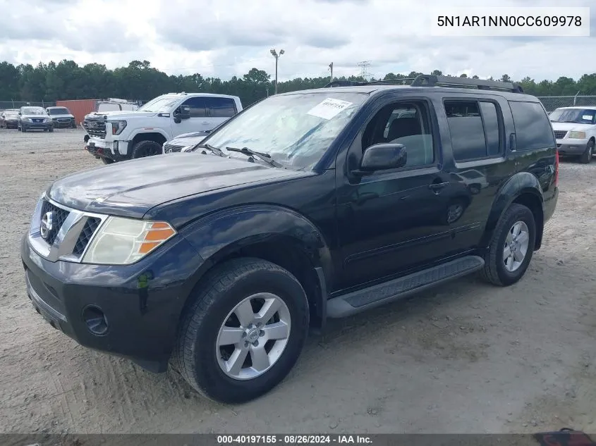 2012 Nissan Pathfinder Sv VIN: 5N1AR1NN0CC609978 Lot: 40197155