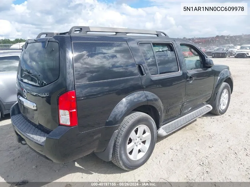 5N1AR1NN0CC609978 2012 Nissan Pathfinder Sv