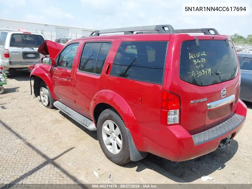 5N1AR1NN4CC617694 2012 Nissan Pathfinder Sv