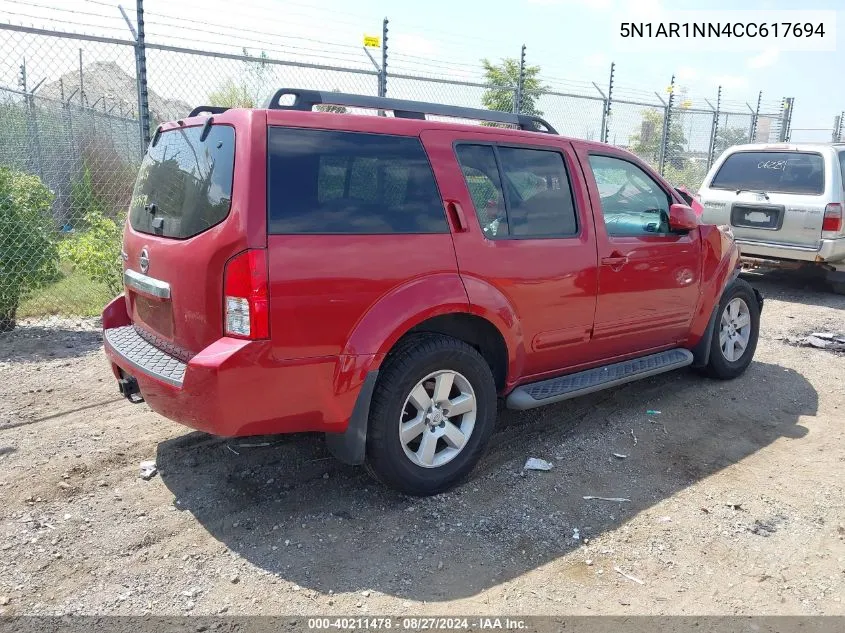 5N1AR1NN4CC617694 2012 Nissan Pathfinder Sv