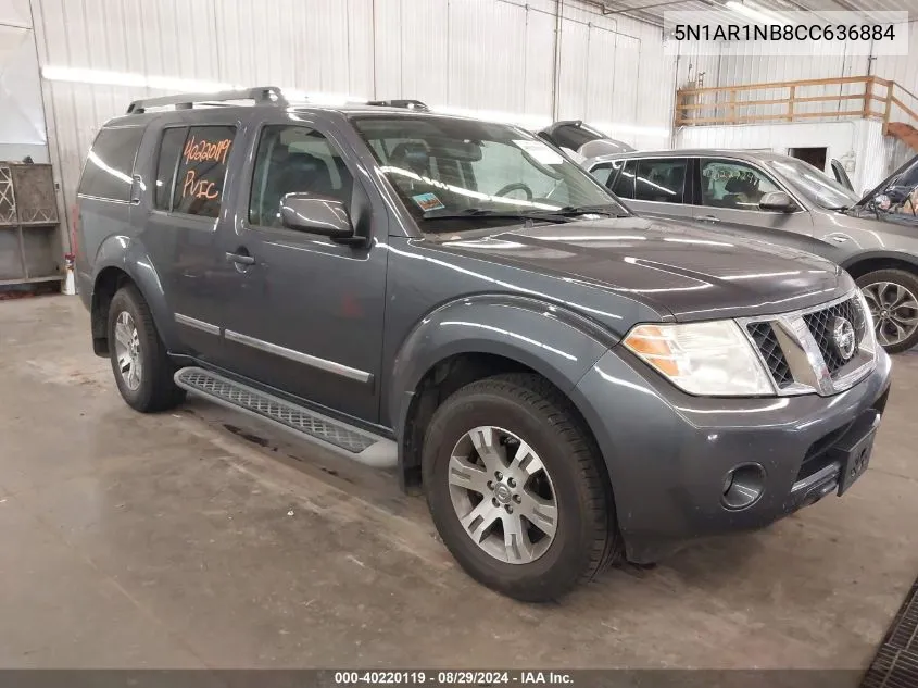 2012 Nissan Pathfinder Silver VIN: 5N1AR1NB8CC636884 Lot: 40220119