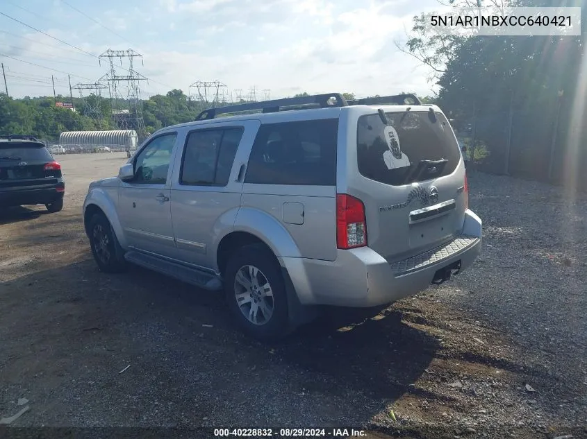 2012 Nissan Pathfinder Silver VIN: 5N1AR1NBXCC640421 Lot: 40228832