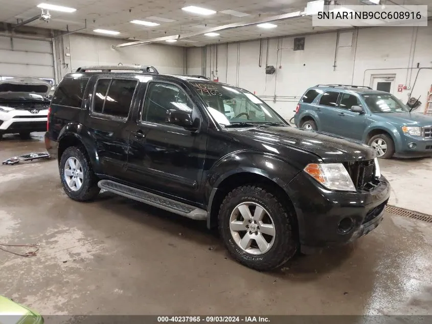 2012 Nissan Pathfinder Sv VIN: 5N1AR1NB9CC608916 Lot: 40237965