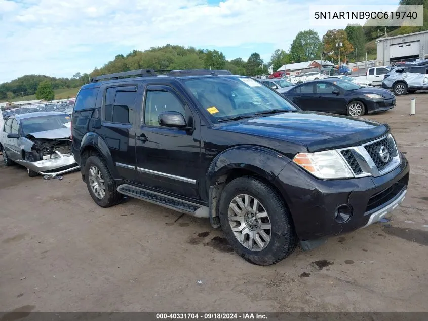 2012 Nissan Pathfinder Le VIN: 5N1AR1NB9CC619740 Lot: 40331704