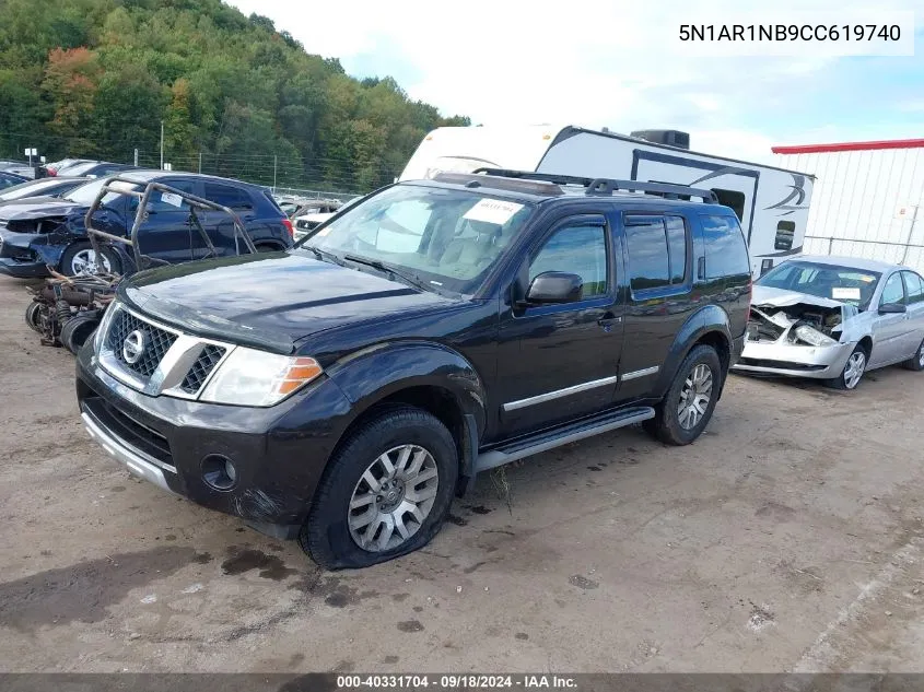 2012 Nissan Pathfinder Le VIN: 5N1AR1NB9CC619740 Lot: 40331704