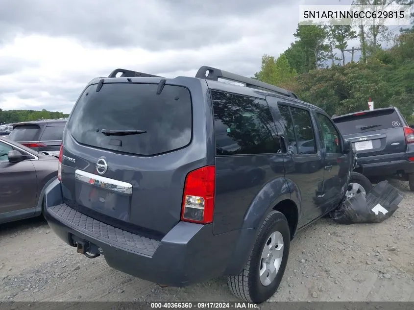 2012 Nissan Pathfinder S VIN: 5N1AR1NN6CC629815 Lot: 40366360