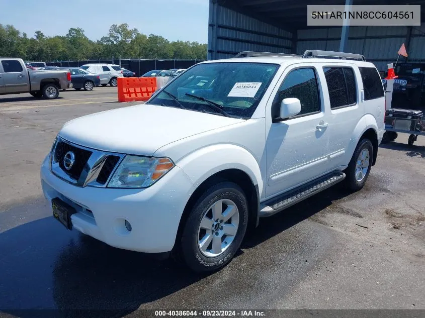 2012 Nissan Pathfinder Sv VIN: 5N1AR1NN8CC604561 Lot: 40386044