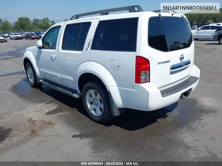 2012 Nissan Pathfinder Sv VIN: 5N1AR1NN8CC604561 Lot: 40386044