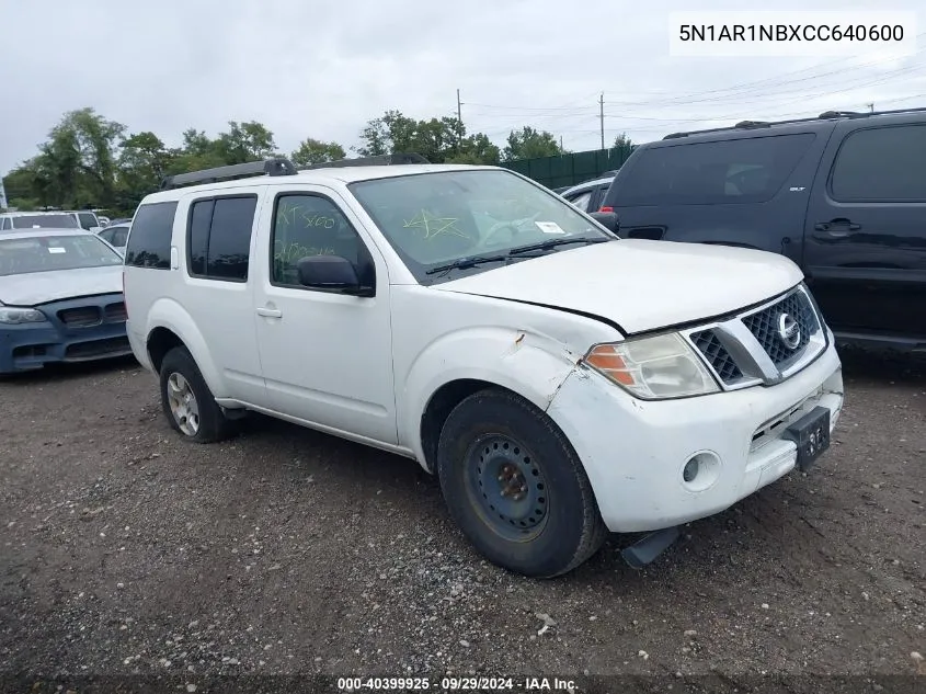 2012 Nissan Pathfinder S VIN: 5N1AR1NBXCC640600 Lot: 40399925