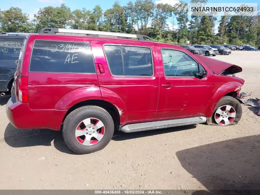 2012 Nissan Pathfinder S VIN: 5N1AR1NB1CC624933 Lot: 40436408