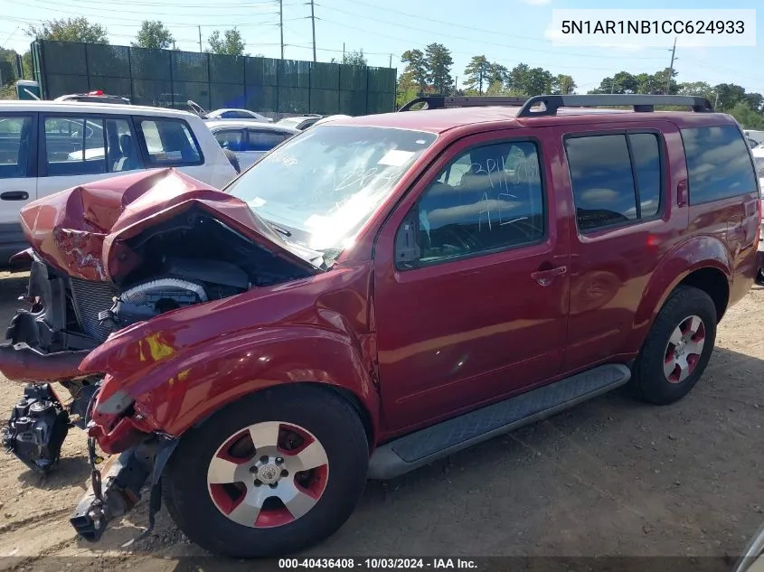 2012 Nissan Pathfinder S VIN: 5N1AR1NB1CC624933 Lot: 40436408