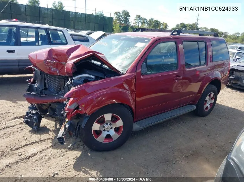 2012 Nissan Pathfinder S VIN: 5N1AR1NB1CC624933 Lot: 40436408