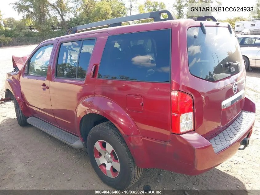 2012 Nissan Pathfinder S VIN: 5N1AR1NB1CC624933 Lot: 40436408