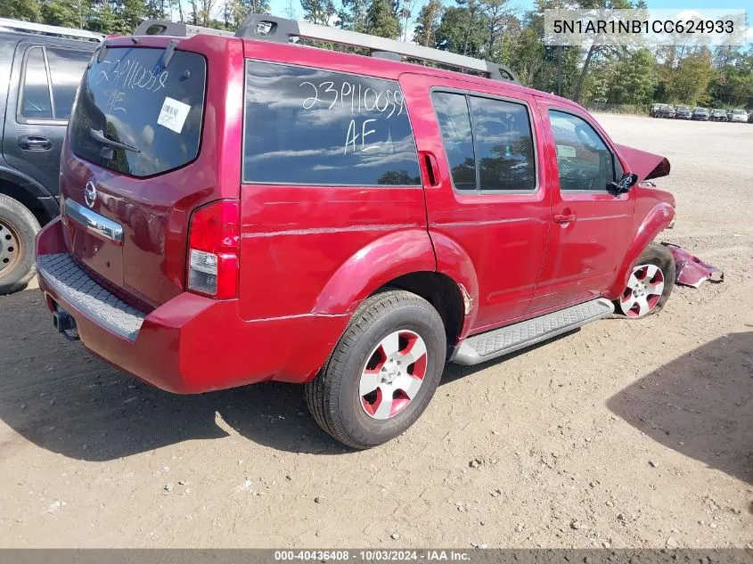 2012 Nissan Pathfinder S VIN: 5N1AR1NB1CC624933 Lot: 40436408