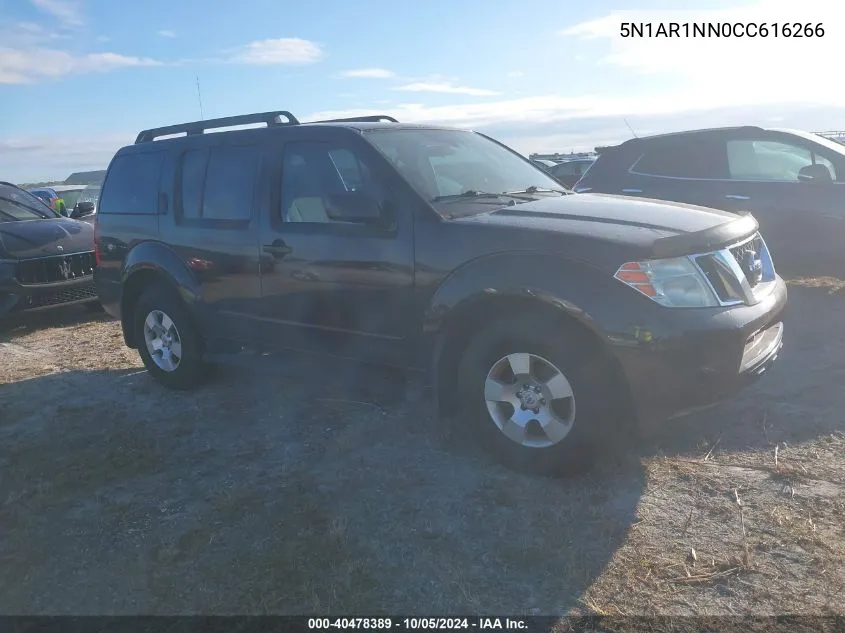 2012 Nissan Pathfinder S/Le/Se VIN: 5N1AR1NN0CC616266 Lot: 40478389