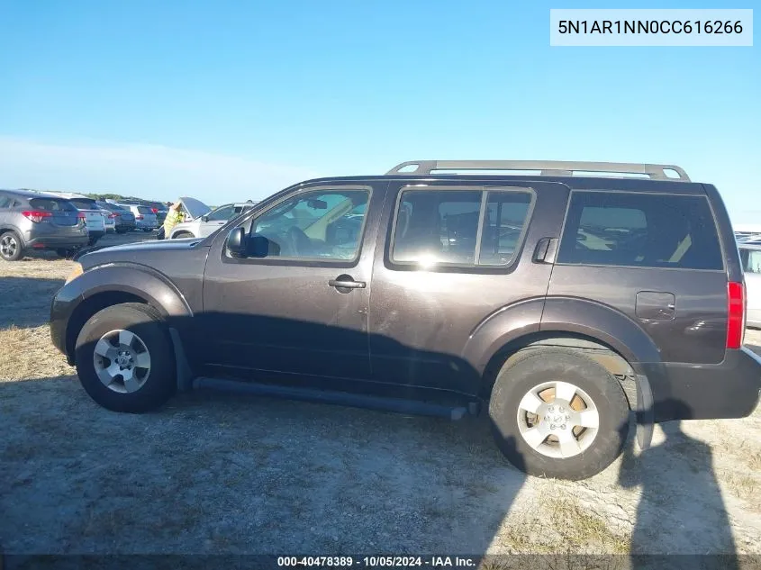 2012 Nissan Pathfinder S/Le/Se VIN: 5N1AR1NN0CC616266 Lot: 40478389