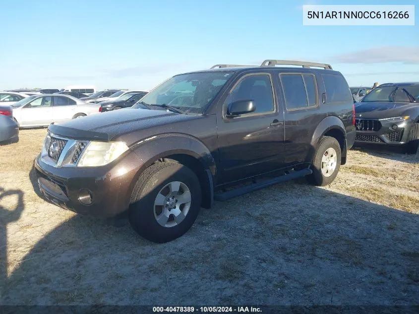 2012 Nissan Pathfinder S/Le/Se VIN: 5N1AR1NN0CC616266 Lot: 40478389