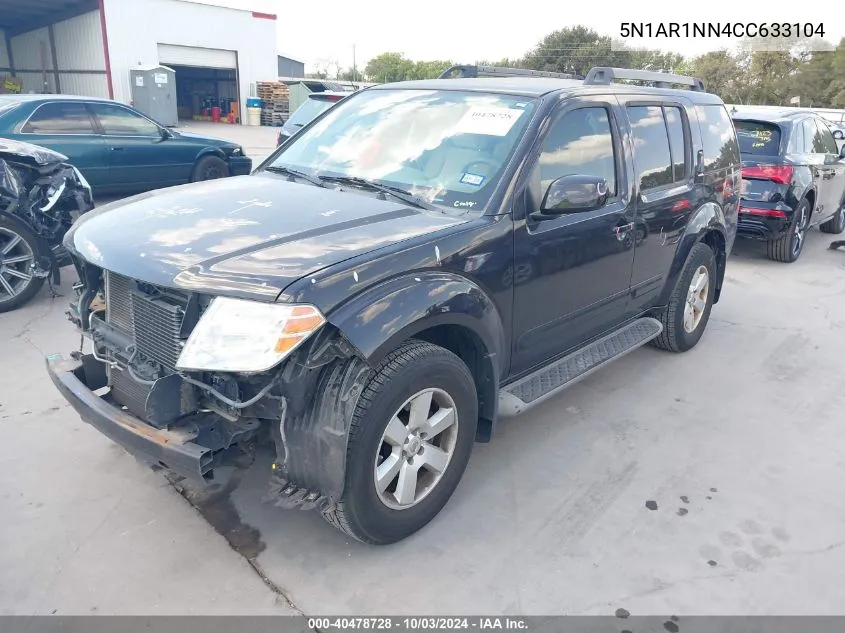 2012 Nissan Pathfinder Sv VIN: 5N1AR1NN4CC633104 Lot: 40478728