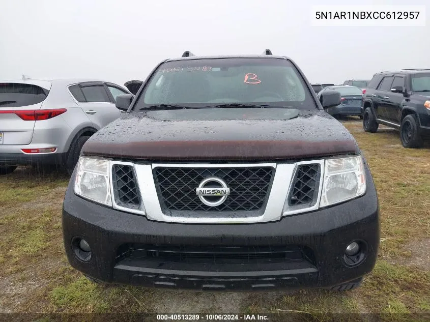 2012 Nissan Pathfinder S/Le/Se VIN: 5N1AR1NBXCC612957 Lot: 40513289