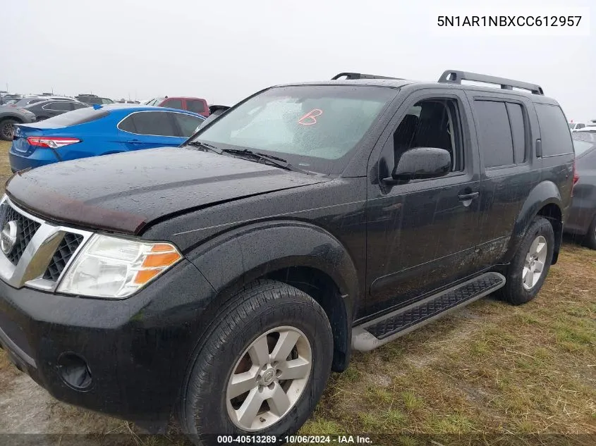 2012 Nissan Pathfinder S/Le/Se VIN: 5N1AR1NBXCC612957 Lot: 40513289