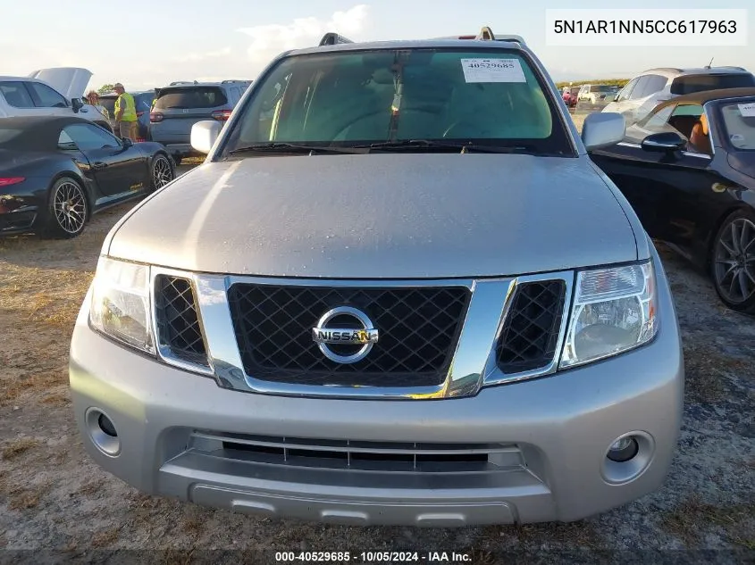 2012 Nissan Pathfinder S/Le/Se VIN: 5N1AR1NN5CC617963 Lot: 40529685