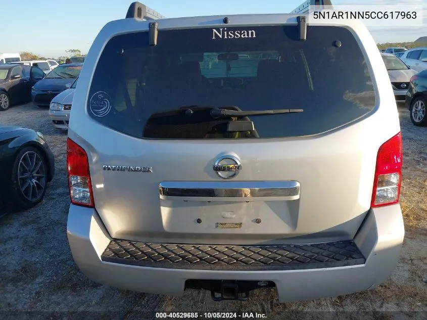 2012 Nissan Pathfinder S/Le/Se VIN: 5N1AR1NN5CC617963 Lot: 40529685