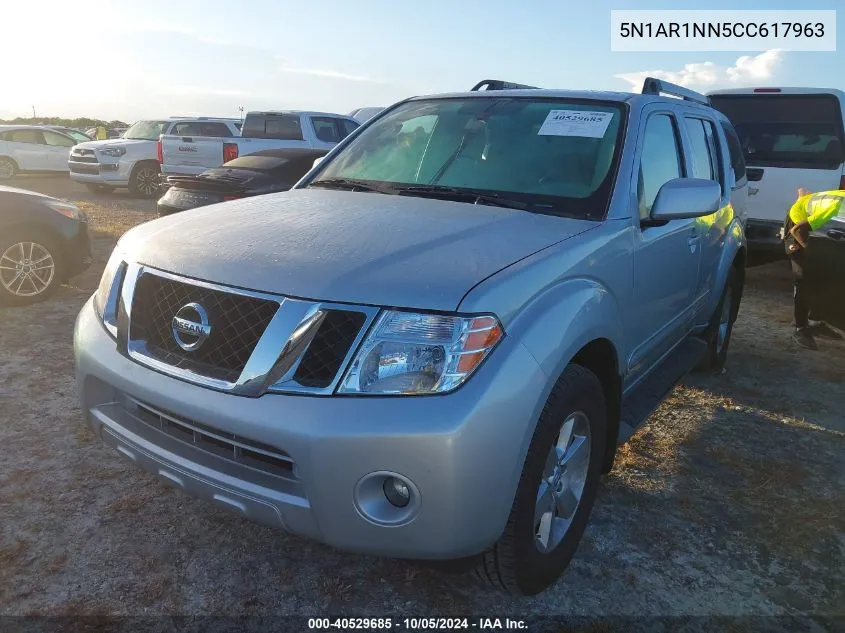 2012 Nissan Pathfinder S/Le/Se VIN: 5N1AR1NN5CC617963 Lot: 40529685