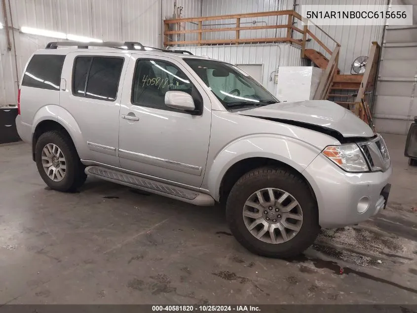 2012 Nissan Pathfinder Le VIN: 5N1AR1NB0CC615656 Lot: 40581820