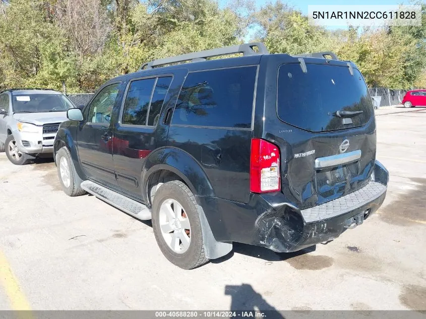 2012 Nissan Pathfinder Sv VIN: 5N1AR1NN2CC611828 Lot: 40588280