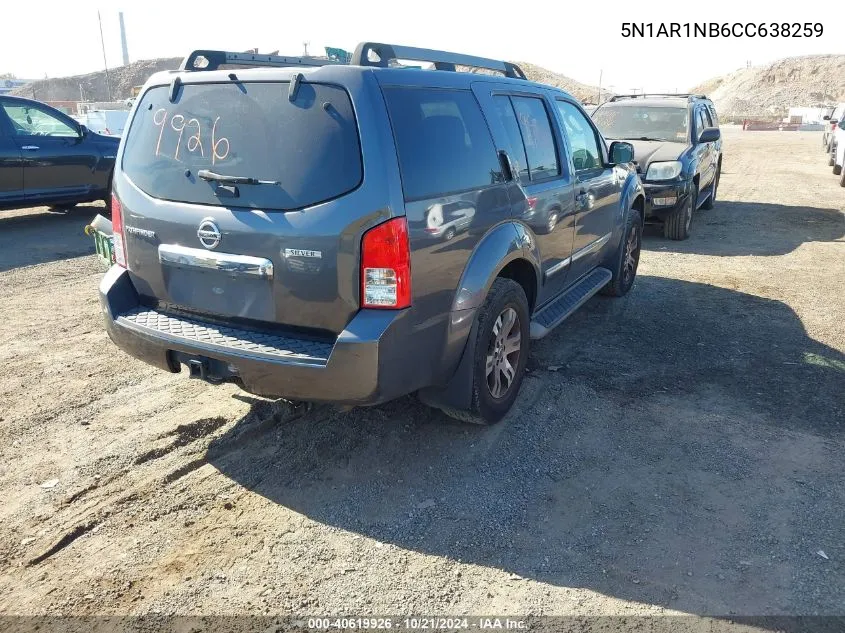 2012 Nissan Pathfinder Silver VIN: 5N1AR1NB6CC638259 Lot: 40619926