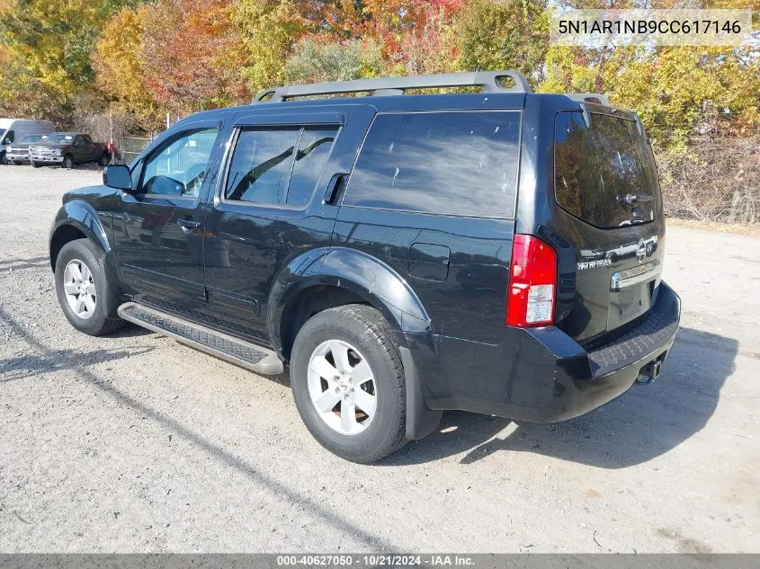 2012 Nissan Pathfinder Sv VIN: 5N1AR1NB9CC617146 Lot: 40627050