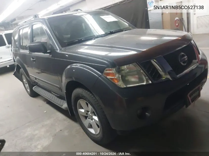 2012 Nissan Pathfinder Sv VIN: 5N1AR1NB5CC627138 Lot: 40684201