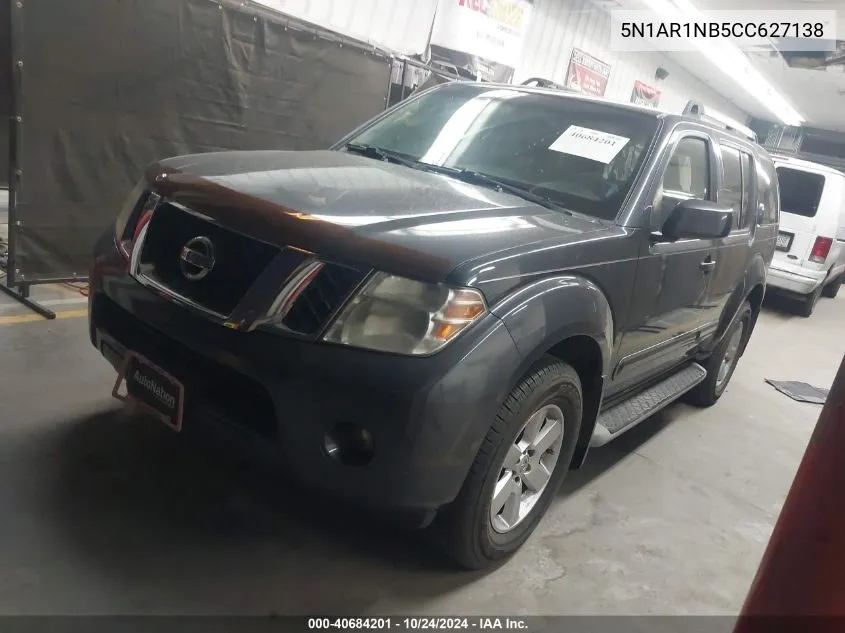 2012 Nissan Pathfinder Sv VIN: 5N1AR1NB5CC627138 Lot: 40684201