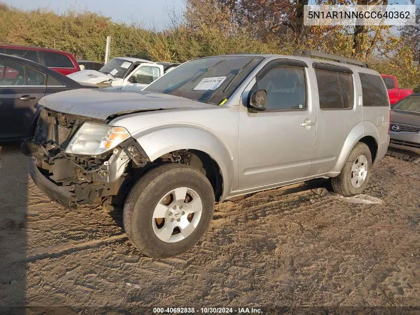 2012 Nissan Pathfinder S VIN: 5N1AR1NN6CC640362 Lot: 40692838