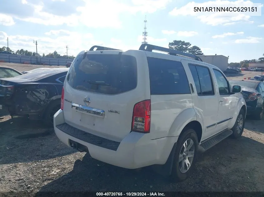 2012 Nissan Pathfinder Silver VIN: 5N1AR1NN4CC629151 Lot: 40720765