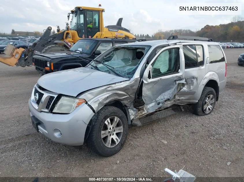 2012 Nissan Pathfinder Silver VIN: 5N1AR1NB0CC637463 Lot: 40730107