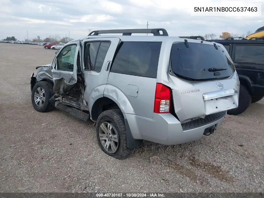 2012 Nissan Pathfinder Silver VIN: 5N1AR1NB0CC637463 Lot: 40730107