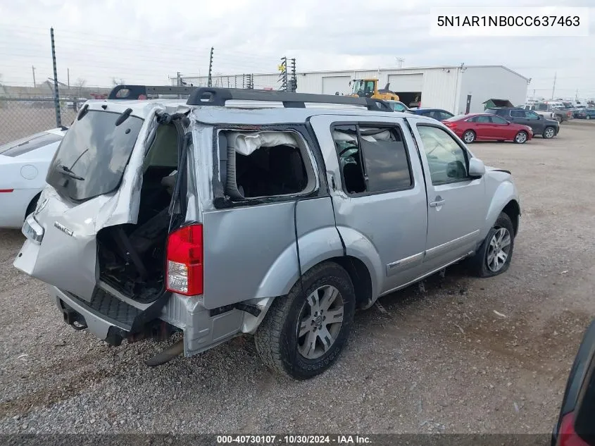 2012 Nissan Pathfinder Silver VIN: 5N1AR1NB0CC637463 Lot: 40730107