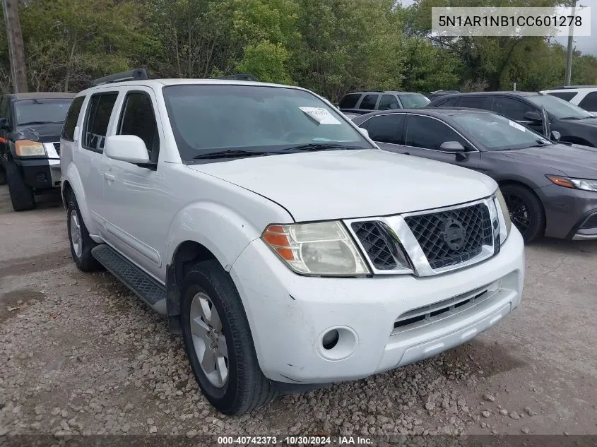 2012 Nissan Pathfinder Sv VIN: 5N1AR1NB1CC601278 Lot: 40742373