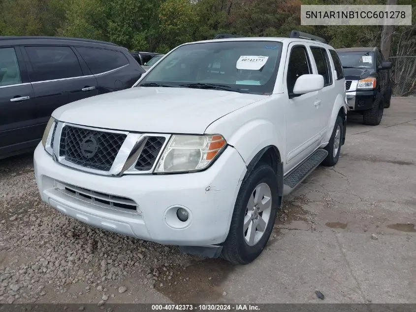 2012 Nissan Pathfinder Sv VIN: 5N1AR1NB1CC601278 Lot: 40742373