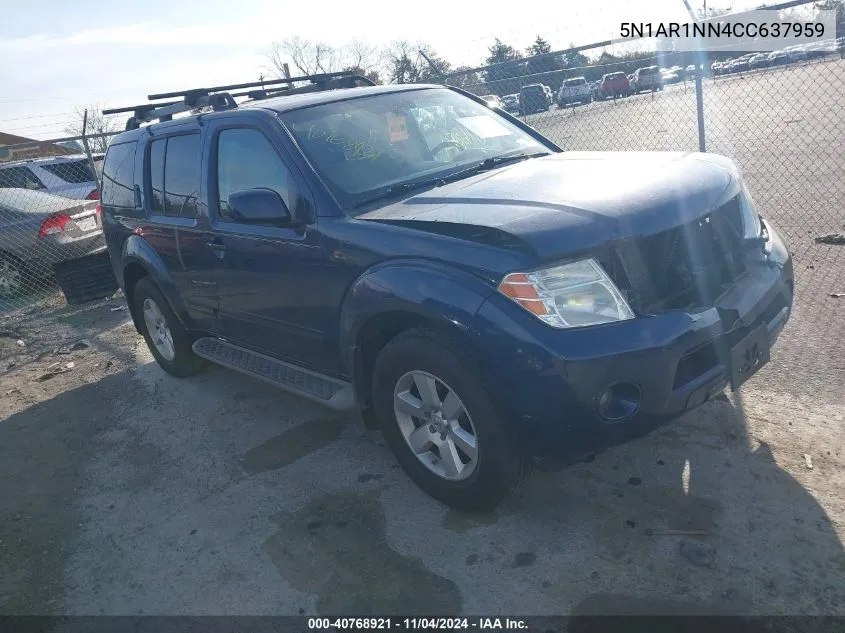 2012 Nissan Pathfinder S/Le/Se VIN: 5N1AR1NN4CC637959 Lot: 40768921