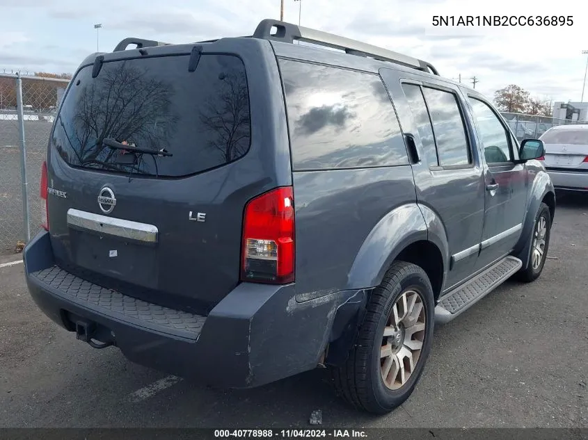 2012 Nissan Pathfinder Le VIN: 5N1AR1NB2CC636895 Lot: 40778988