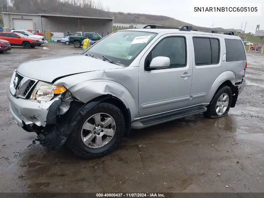 2012 Nissan Pathfinder Sv VIN: 5N1AR1NB1CC605105 Lot: 40800437