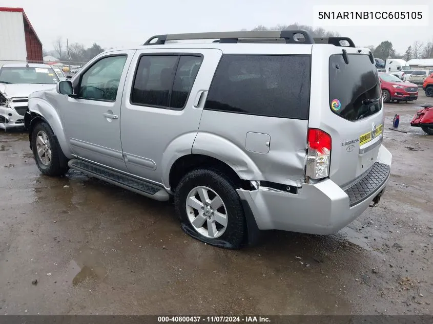 2012 Nissan Pathfinder Sv VIN: 5N1AR1NB1CC605105 Lot: 40800437