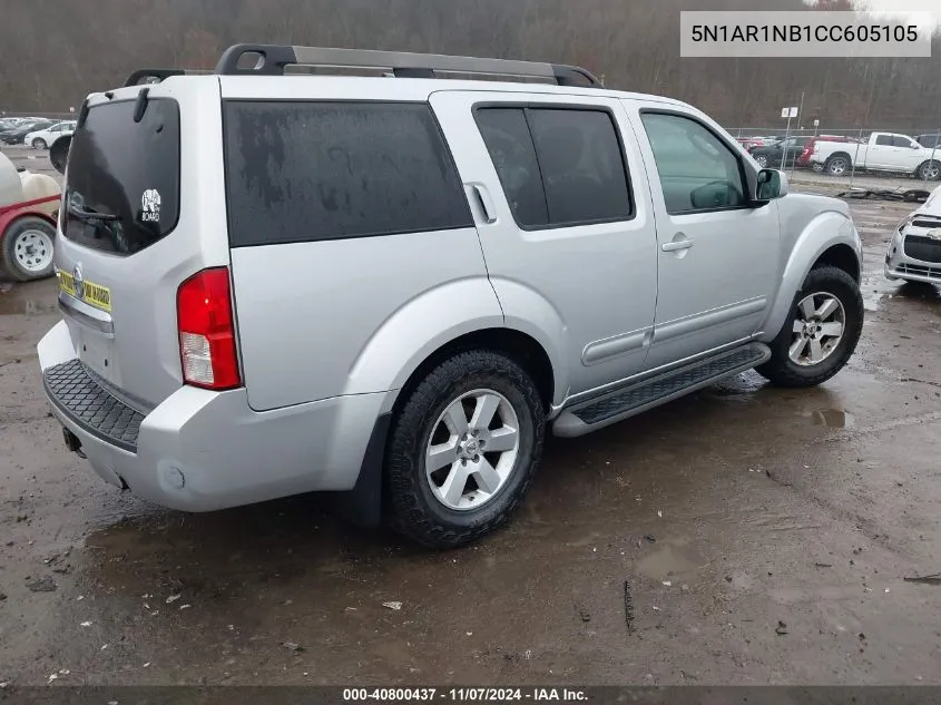 2012 Nissan Pathfinder Sv VIN: 5N1AR1NB1CC605105 Lot: 40800437